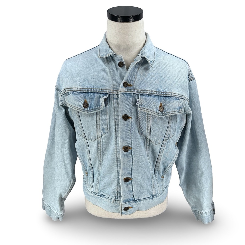 Vintage Levis 57598 Light Denim Trucker Jacket Type 3 USA Womens Large 16/18